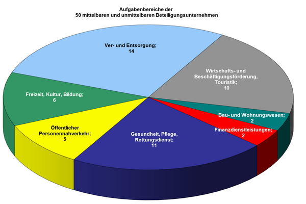 Bild vergr��ern: Diagramm Aufgabenbereiche der Beteiligungen