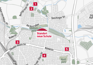 Bild vergr&ouml;&szlig;ern: "Schule Augraben" - Karte mit den gepr&uuml;ften alternativen Standorten
