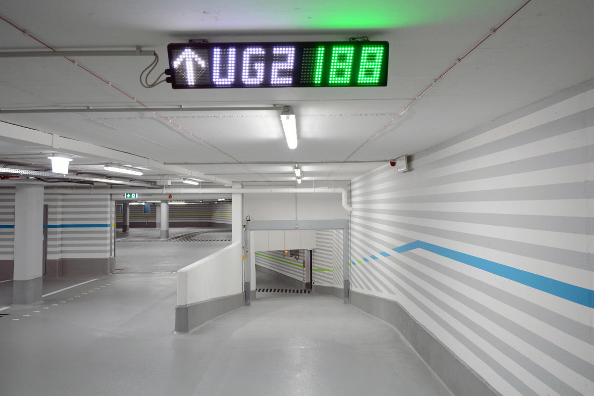 Tiefgarage M&uuml;nster Parkleitsystem